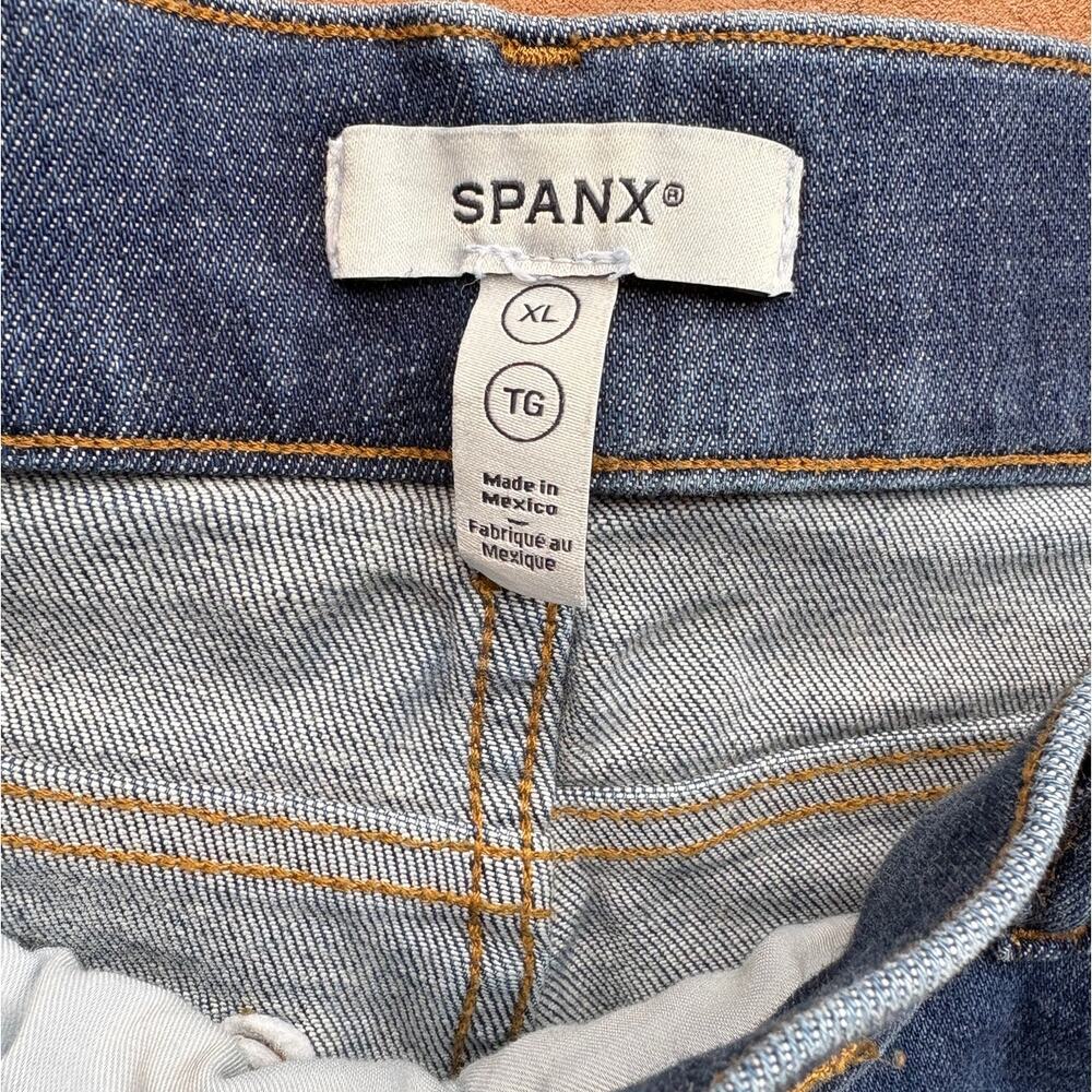 Spanx Wide Leg Cropped High Waist Pull On Jeans - Medium Wash size XL - Picture 3 of 8